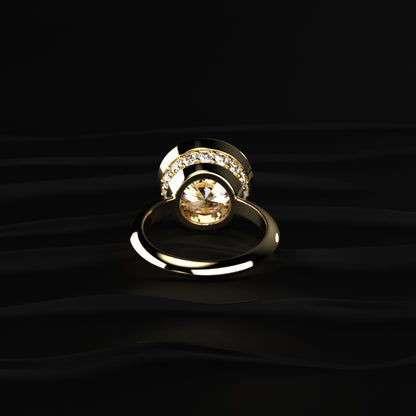 Round Diamond Solitaire Engagement Ring Bezel Setting | Earthly Jewels