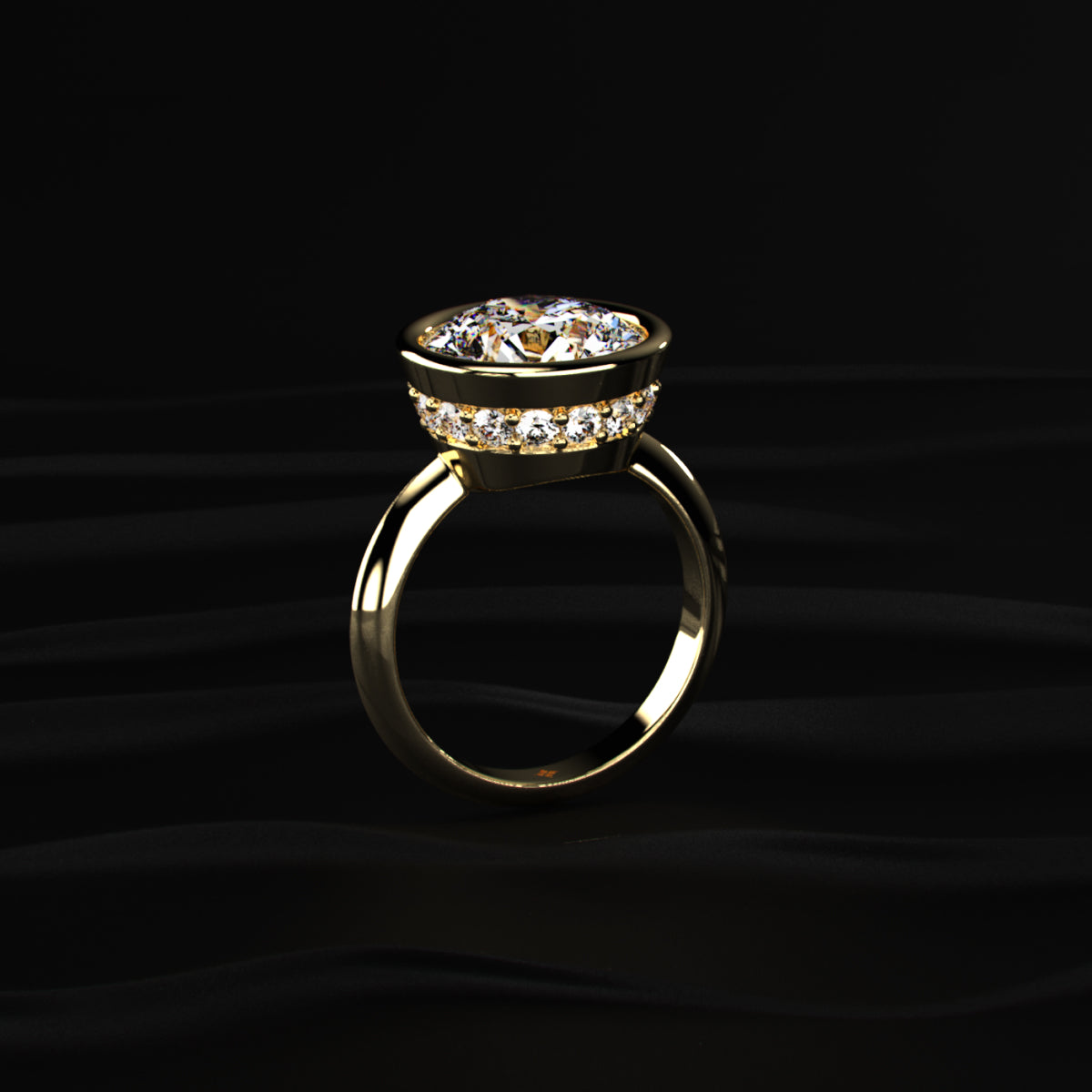 Round Diamond Solitaire Engagement Ring Bezel Setting | Earthly Jewels