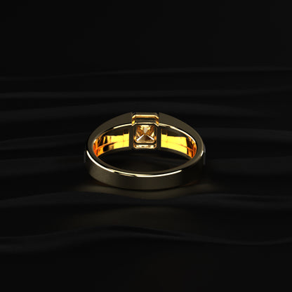 Radiant Cut Yellow Diamond Men's Ring | Earthly Jewels