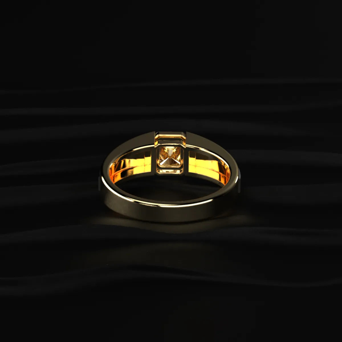 Radiant Cut Yellow Diamond Men's Ring | Earthly Jewels