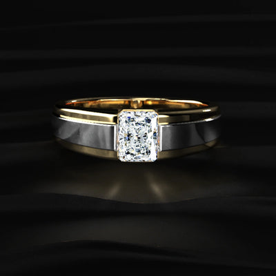 Radiant Cut Yellow Diamond Men's Ring | Earthly Jewels