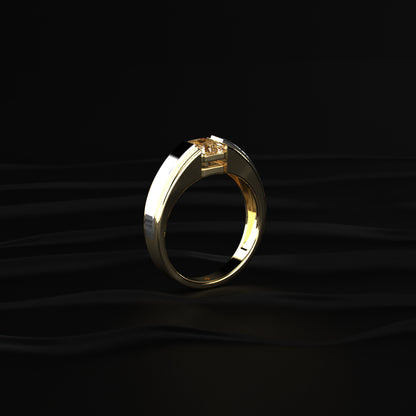 Radiant Cut Yellow Diamond Men's Ring | Earthly Jewels