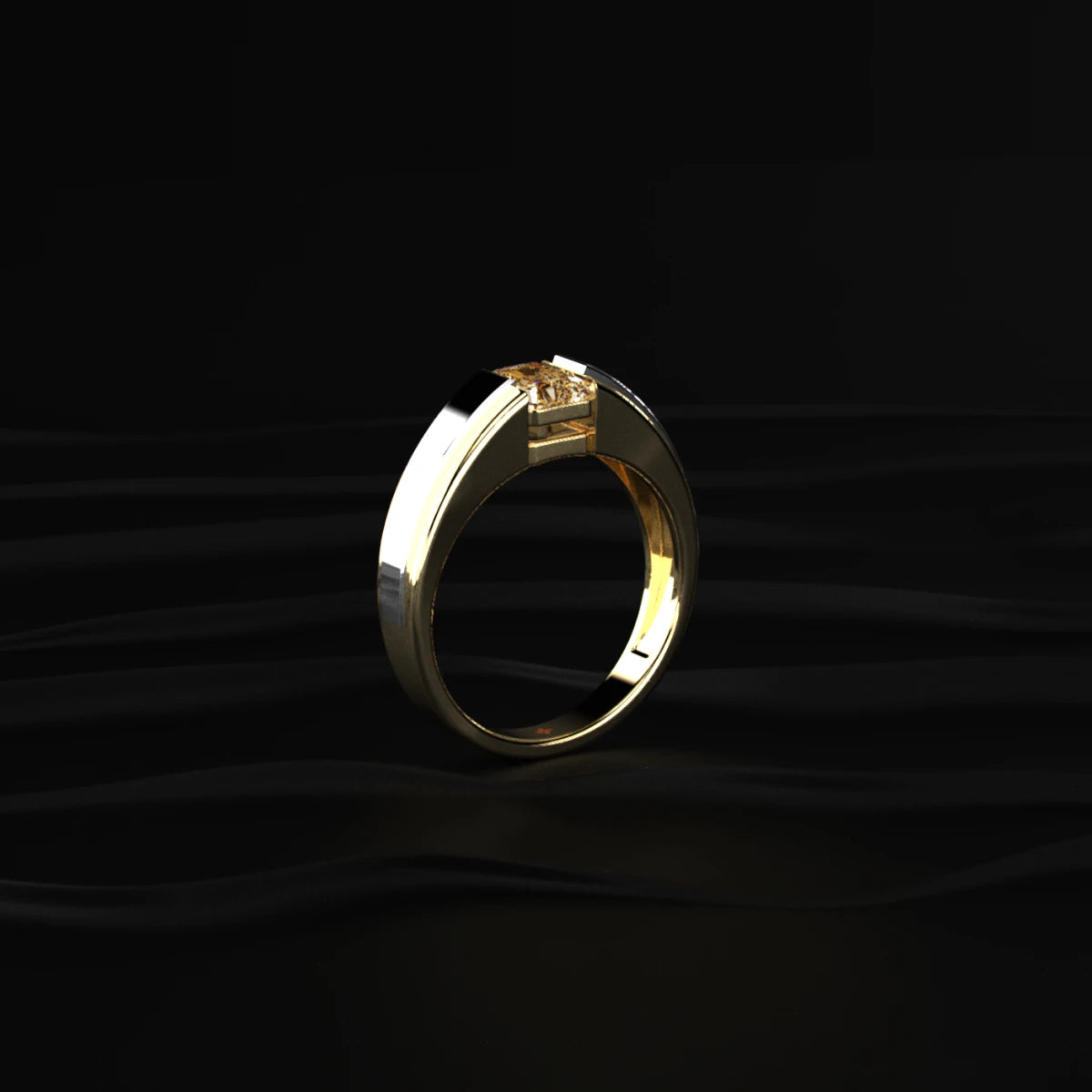 Radiant Cut Yellow Diamond Men's Ring | Earthly Jewels
