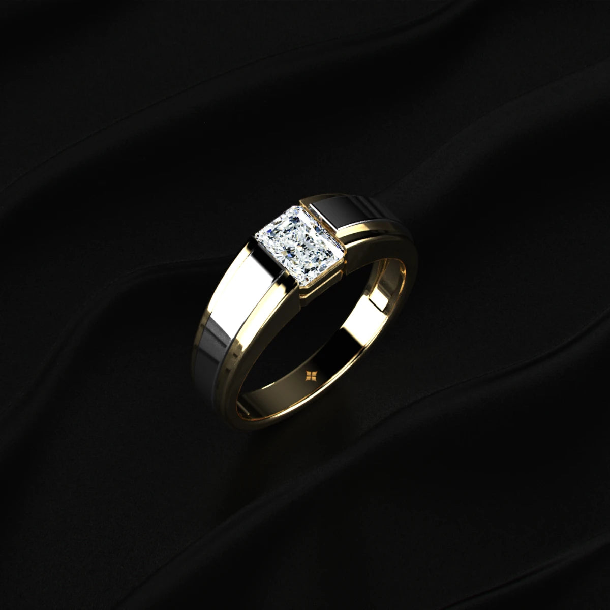 Radiant Cut Yellow Diamond Men's Ring | Earthly Jewels