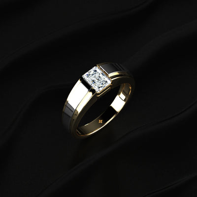 Radiant Cut Yellow Diamond Men's Ring | Earthly Jewels