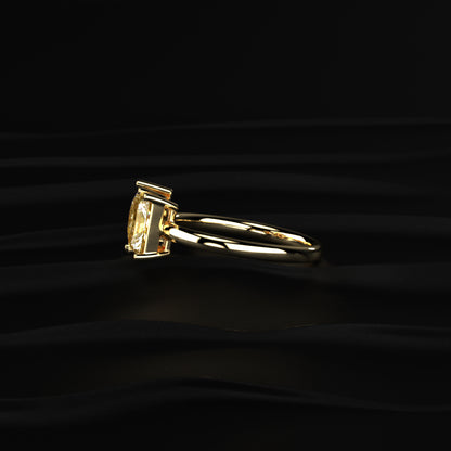 Pear And Radiant Toi Et Moi Yellow Diamond Ring | Earthly Jewels