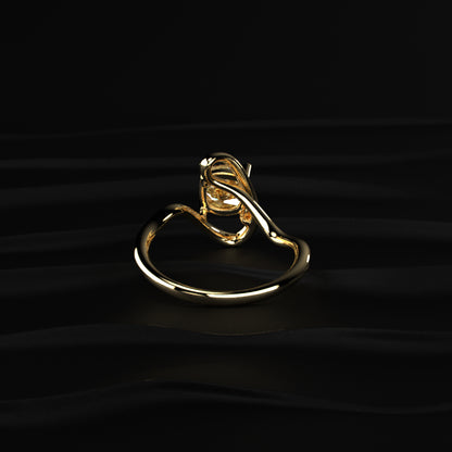Cushion Cut Diamond Fluid Shape Ring | Earthly Jewels
