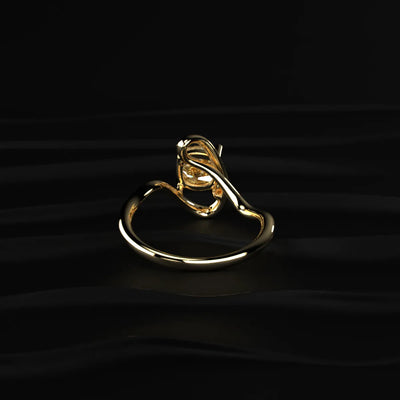 Cushion Cut Diamond Fluid Shape Ring | Earthly Jewels