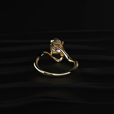 Cushion Cut Diamond Fluid Shape Ring | Earthly Jewels