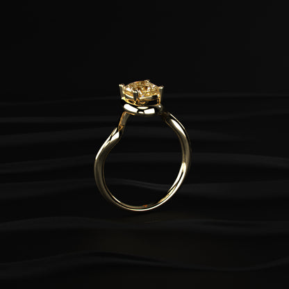Cushion Cut Diamond Fluid Shape Ring | Earthly Jewels