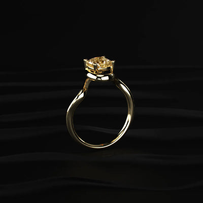 Cushion Cut Diamond Fluid Shape Ring | Earthly Jewels