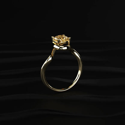 Cushion Cut Diamond Fluid Shape Ring | Earthly Jewels
