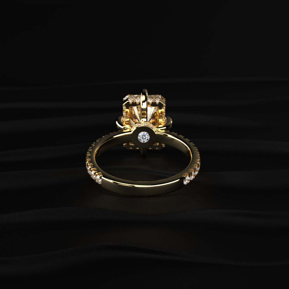 Yellow Diamond Radiant Cut Pave Ring | Earthly Jewels