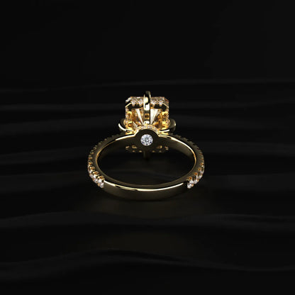 Yellow Diamond Radiant Cut Pave Ring | Earthly Jewels
