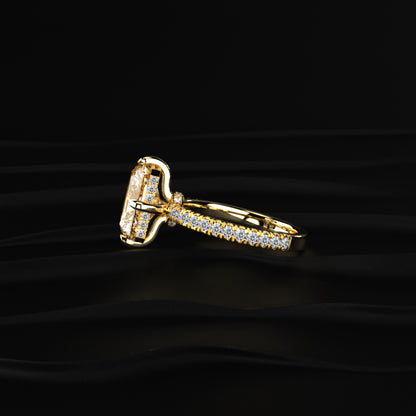 Yellow Diamond Radiant Cut Pave Ring | Earthly Jewels