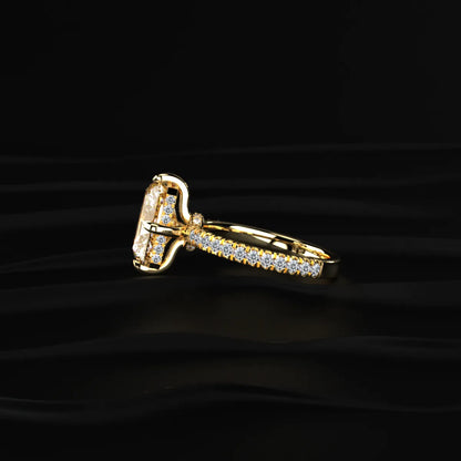 Yellow Diamond Radiant Cut Pave Ring | Earthly Jewels