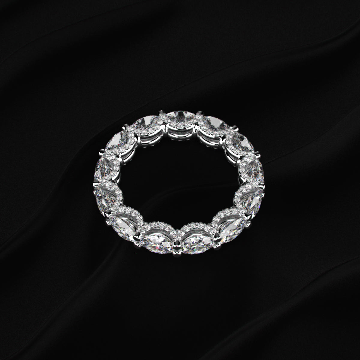 Oval Diamond Ferris Wheel Eternity Band | Earthly Jewels