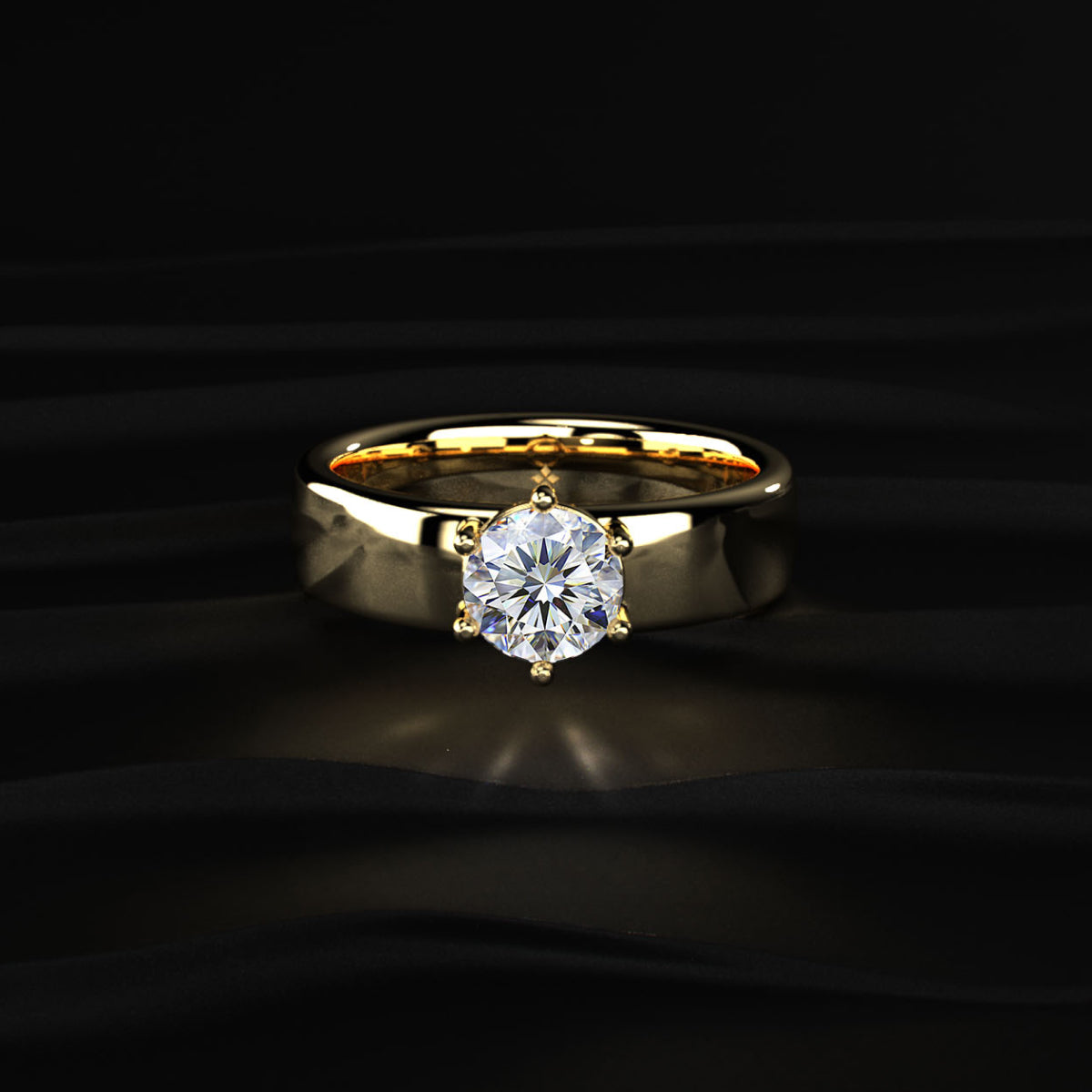 1 Ct Round Diamond Men's Solitaire Ring | Earthly Jewels