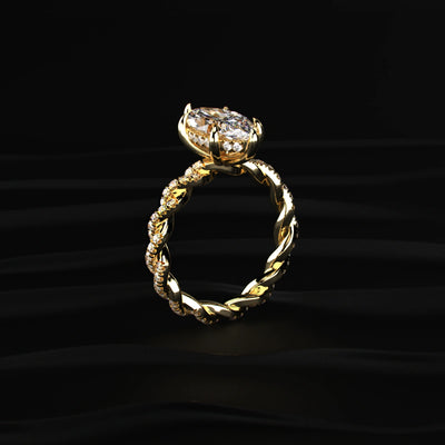 Marquise Cut Engagement Rings With Twisted Pave | Earthly Jewels   
