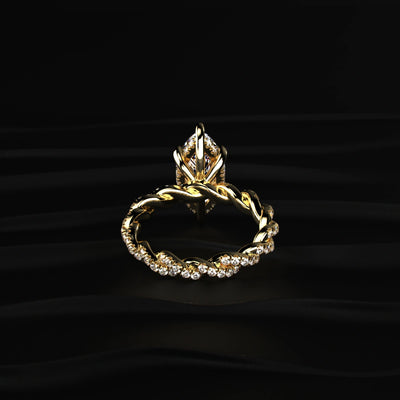 Marquise Cut Engagement Rings With Twisted Pave | Earthly Jewels   
