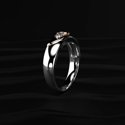 Round Solitaire Engagement Men'S Puzzle Heart Ring | Earthly Jewels   