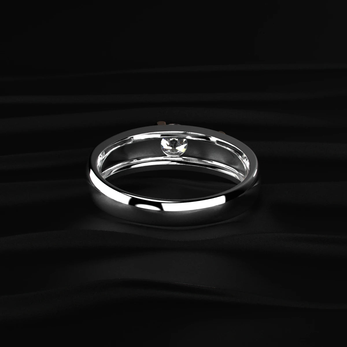 Round Solitaire Engagement Men'S Puzzle Heart Ring | Earthly Jewels   