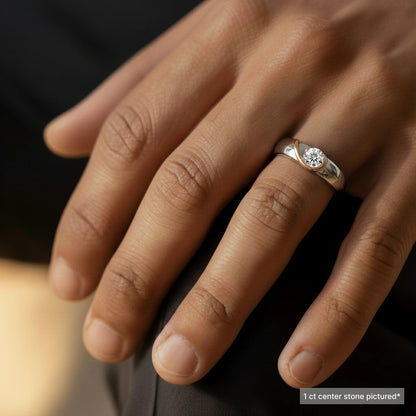 Round Solitaire Engagement Men'S Puzzle Heart Ring | Earthly Jewels   