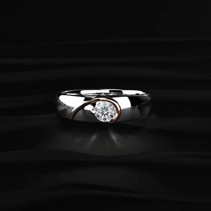 Round Solitaire Engagement Female Puzzle Heart Ring | Earthly Jewels   