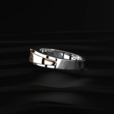 Round Diamond Dual Tone Engagement Men'S Ring | Earthly Jewels   