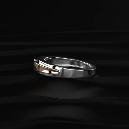 Round Diamond Dual Tone Engagement Female Ring | Earthly Jewels   