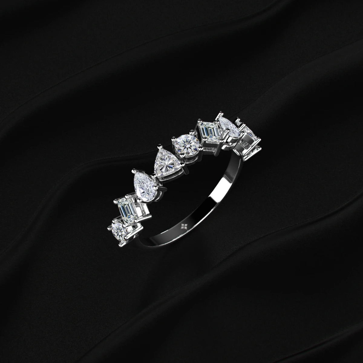 Multi-Shape Diamond Half Eternity Band | Earthly Jewels   