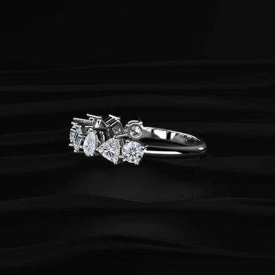Multi-Shape Diamond Half Eternity Band | Earthly Jewels   
