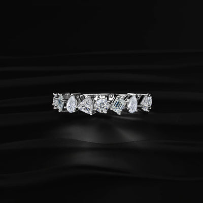 Multi-Shape Diamond Half Eternity Band | Earthly Jewels   
