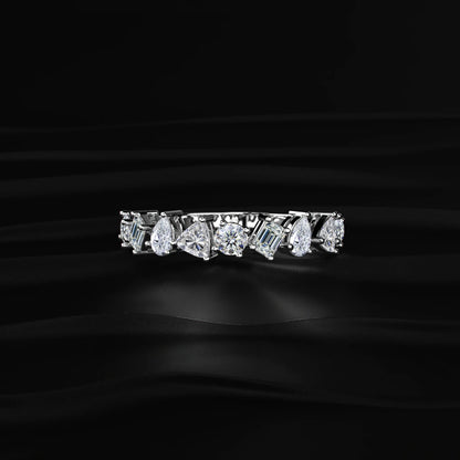 Multi-Shape Diamond Half Eternity Band | Earthly Jewels   