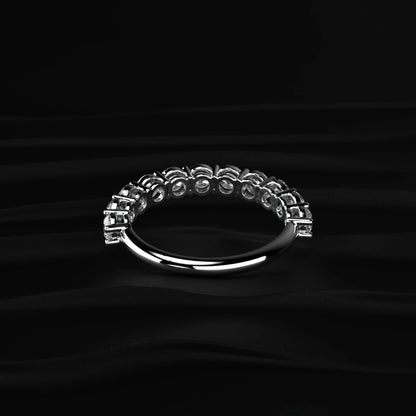 Round Cut Diamond Basket Setting Half Eternity Ring | Earthly Jewels   