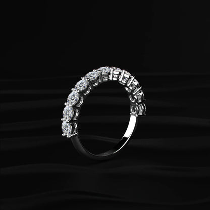 Round Cut Diamond Basket Setting Half Eternity Ring | Earthly Jewels   