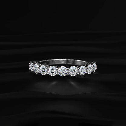 Round Cut Diamond Basket Setting Half Eternity Ring | Earthly Jewels   