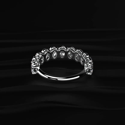 Oval Cut Diamond Basket Setting Half Eternity Ring | Earthly Jewels   