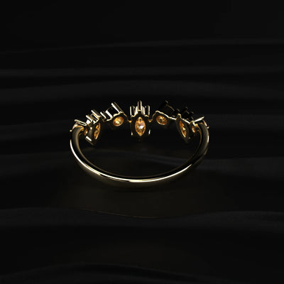 Marquise & Round Cut Stackable Bands For Women | Earthly Jewels   