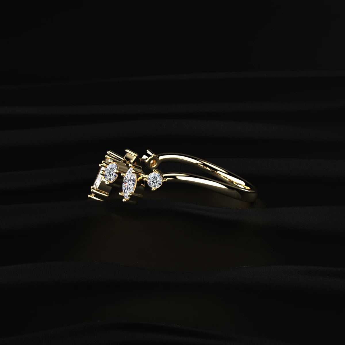 Marquise & Round Cut Stackable Bands For Women | Earthly Jewels   