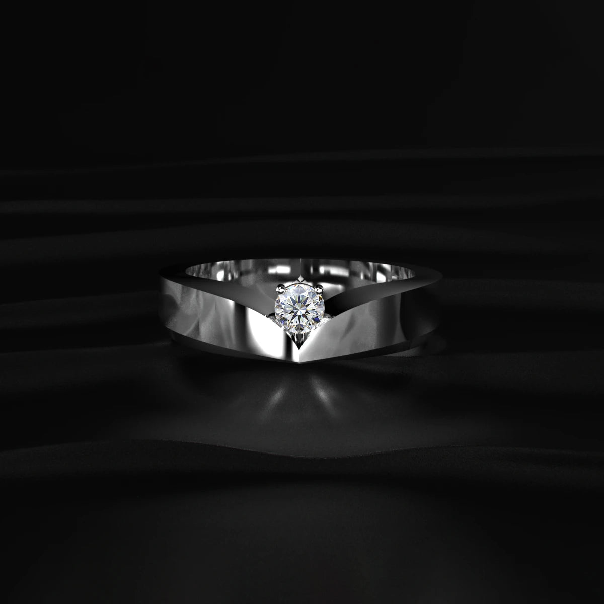 Round Diamond Mens Engagement Ring | Earthly Jewels   