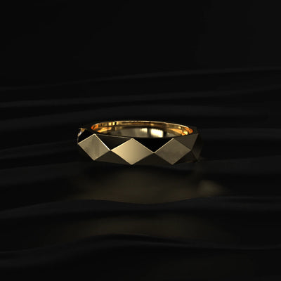Round Solitaire Tungsten Carbide Multi-Faceted Men's Band | Earthly Jewels   