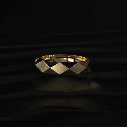 Round Solitaire Tungsten Carbide Multi-Faceted Men's Band | Earthly Jewels   