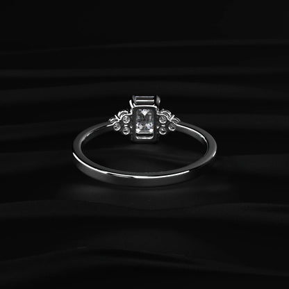 Emerald Cut Diamond Engagement Ring With Accent Stones