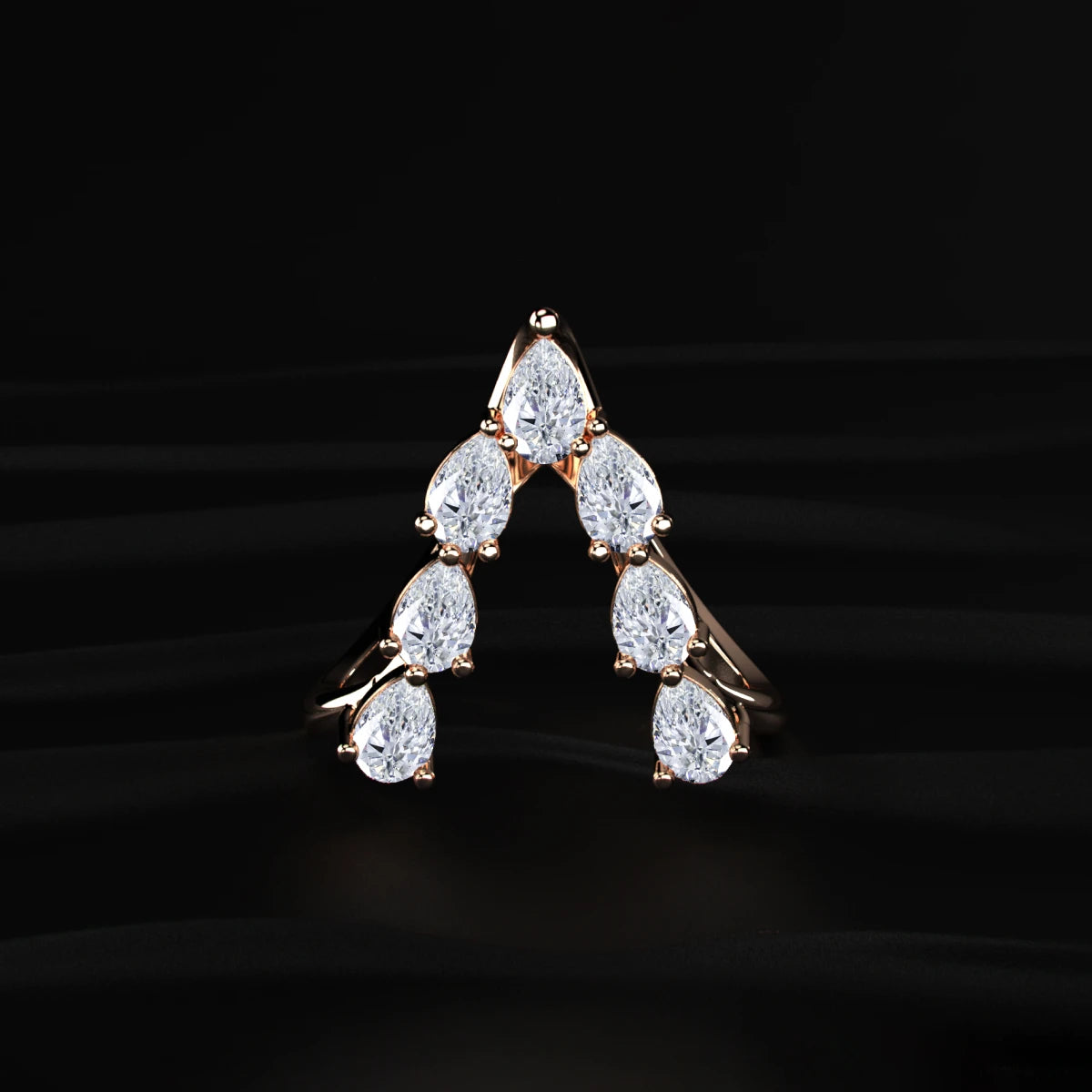 Pear Shape Diamond Vanki Ring