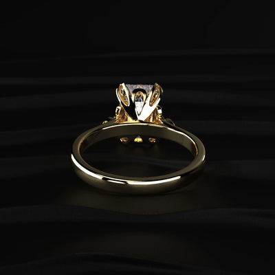 Emerald Cut Diamond Ring With Side Stones | Earthly Jewels   