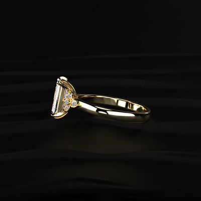 Emerald Cut Diamond Ring With Side Stones | Earthly Jewels   