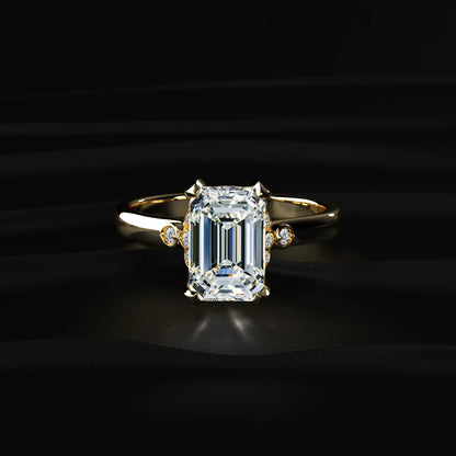 Emerald Cut Diamond Ring With Side Stones