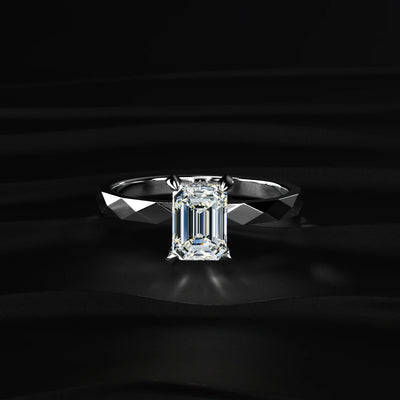 Emerald Cut Diamond Tesla Cyber Pave Band Ring | Earthly Jewels   