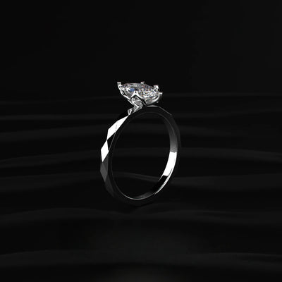 Marquise Solitaire Floral Multi-Faceted Geometric Ring | Earthly Jewels   